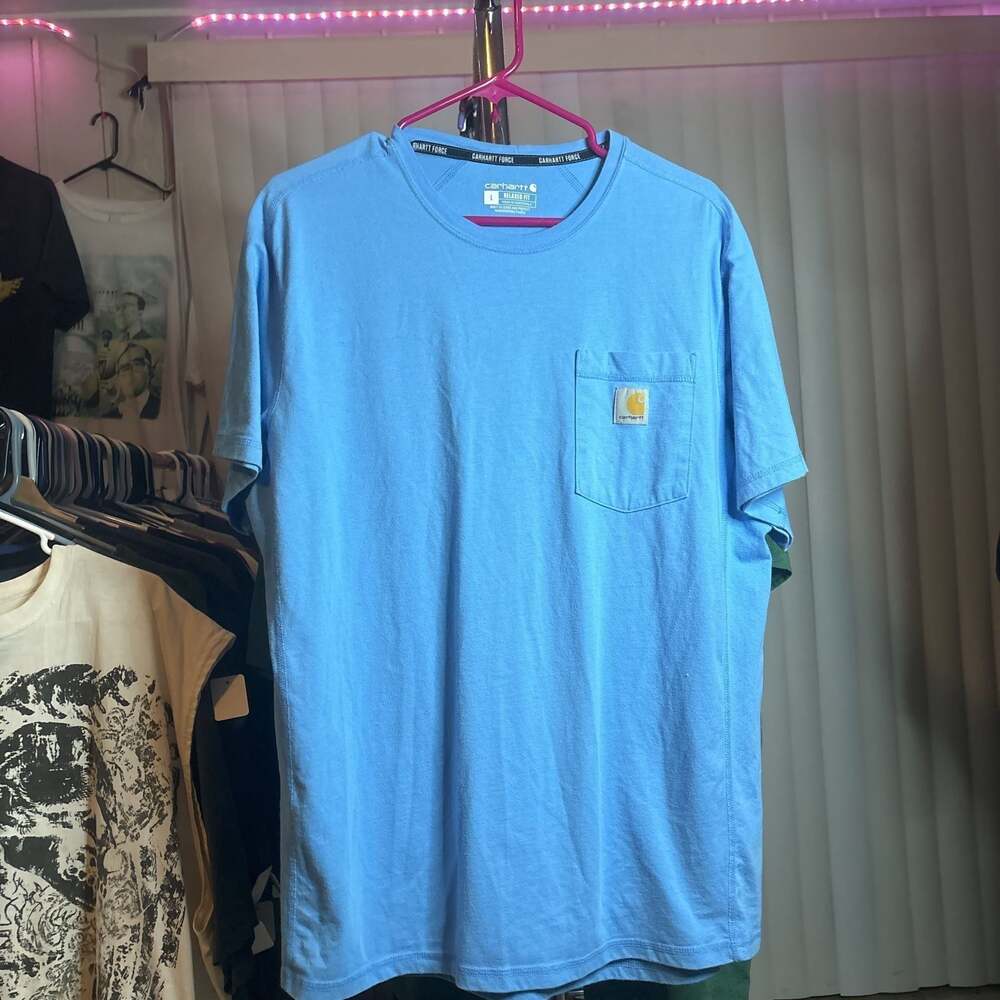 Carhartt Men's Relaxed Fit Short-Sleeve Pocket T-Shirt Blue